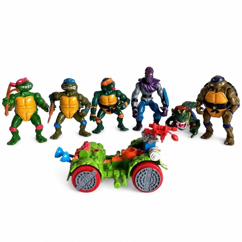 Vintage TMNT Teenage Mutant Ninja Turtles Lot 6 Action Figure Vehicle Incomplete